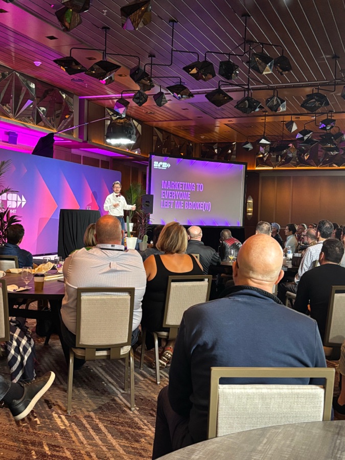 Ryan speaking at a Studio Sherpas event